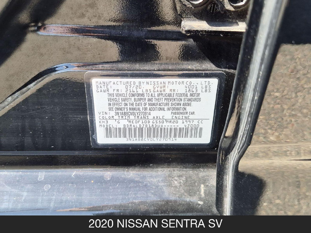 Certified 2020 Nissan Sentra SV FWD image 21