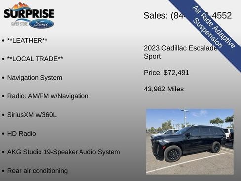 Used 2023 Cadillac Escalade Sport w/ LPO, ONYX Package AWD/4WD image 23
