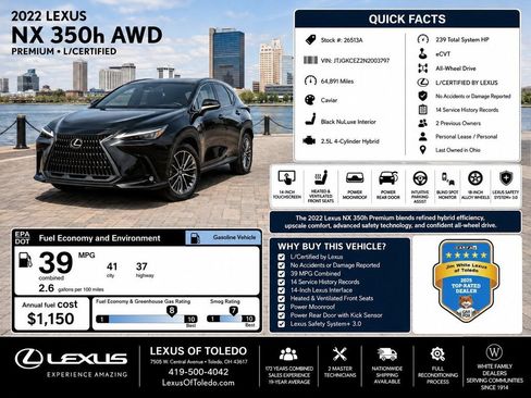 Used 2022 Lexus NX 350h AWD w/ Cold Area Package image 1