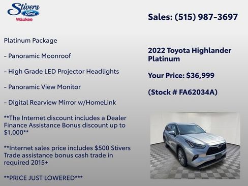 Used 2022 Toyota Highlander Platinum image 7