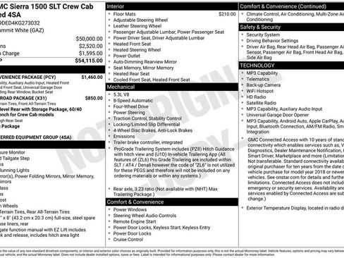 Used 2019 GMC Sierra 1500 SLT w/ SLT Convenience Package AWD/4WD image 39