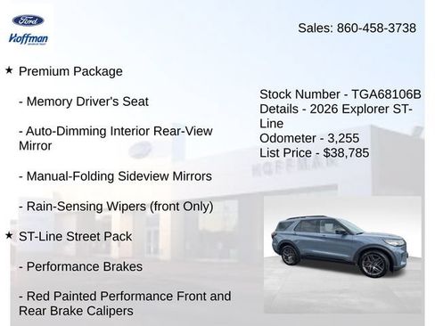 Used 2026 Ford Explorer ST-Line w/ ST-Line Street Pack RWD image 10
