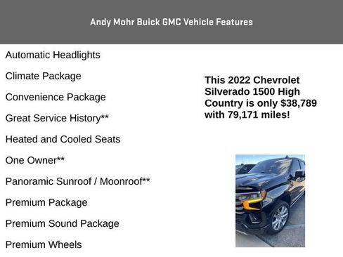 Used 2022 Chevrolet Silverado 1500 High Country w/ High Country Premium Package AWD/4WD image 8