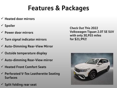 Used 2022 Volkswagen Tiguan SE w/ Panoramic Sunroof Package AWD/4WD image 21