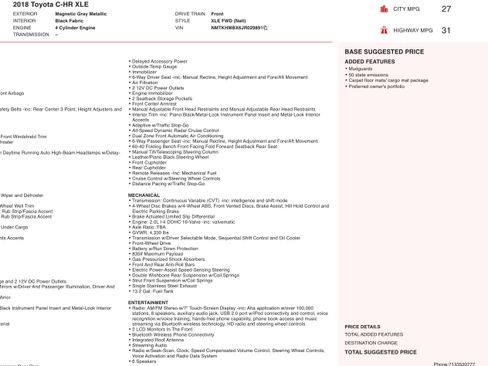 Used 2018 Toyota C-HR XLE image 3