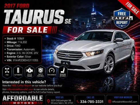 Used 2017 Ford Taurus SE FWD image 1