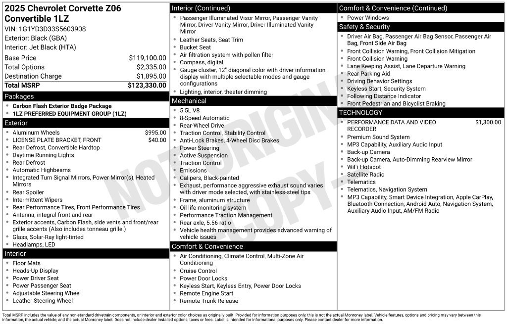 Used 2025 Chevrolet Corvette Z06 RWD image 56