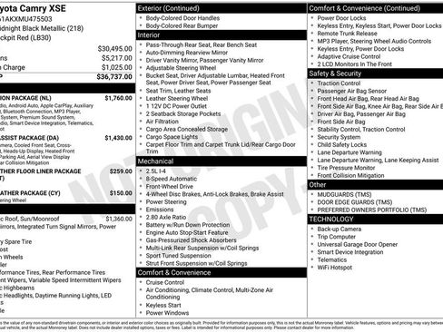 Used 2021 Toyota Camry XSE w/ Navigation Package image 3