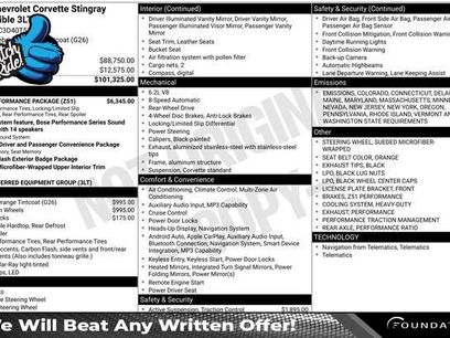 New 2026 Chevrolet Corvette Stingray Premium Conv w/ Z51 Performance Package