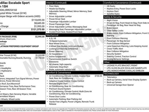 Certified 2024 Cadillac Escalade Sport Platinum w/ LPO, ONYX Package RWD image 38