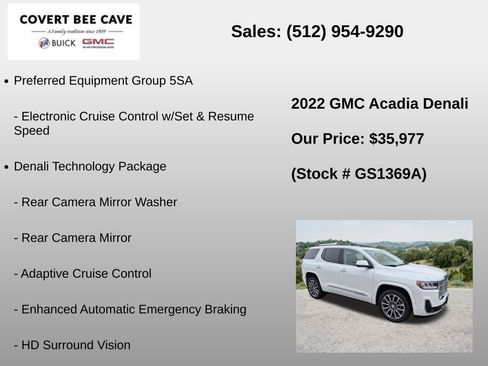 Used 2022 GMC Acadia Denali w/ Denali Ultimate Package FWD image 6