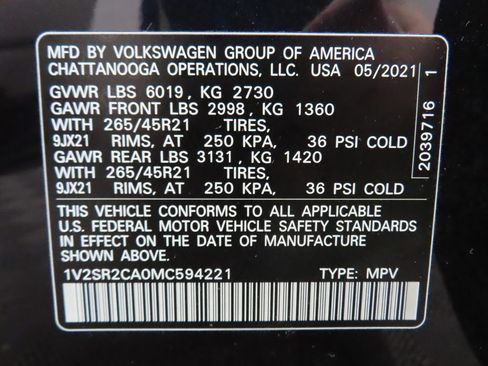 Used 2021 Volkswagen Atlas SEL R-Line image 63