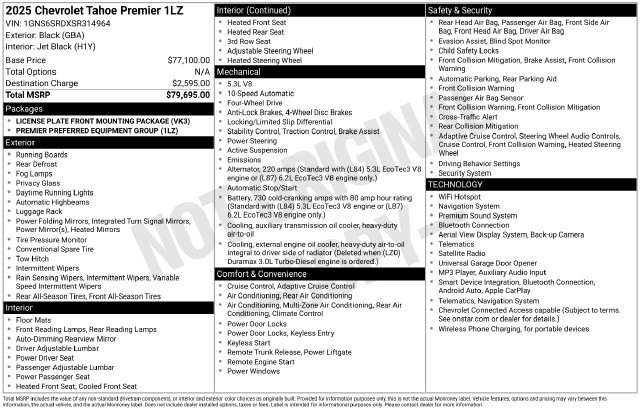 Used 2025 Chevrolet Tahoe Premier AWD/4WD image 20