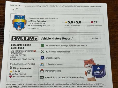 Used 2016 GMC Sierra 2500 SLT w/ Duramax Plus Package image 45