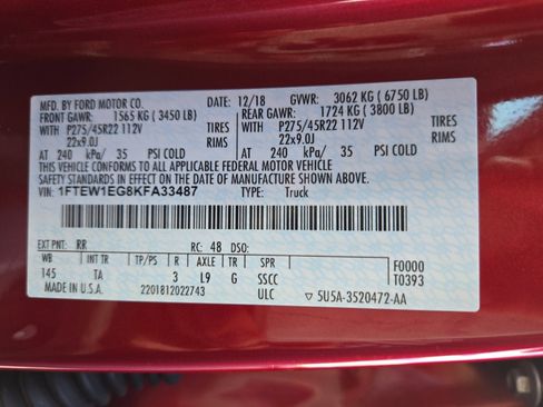 Certified 2019 Ford F150 Limited w/ Trailer Tow Package image 28