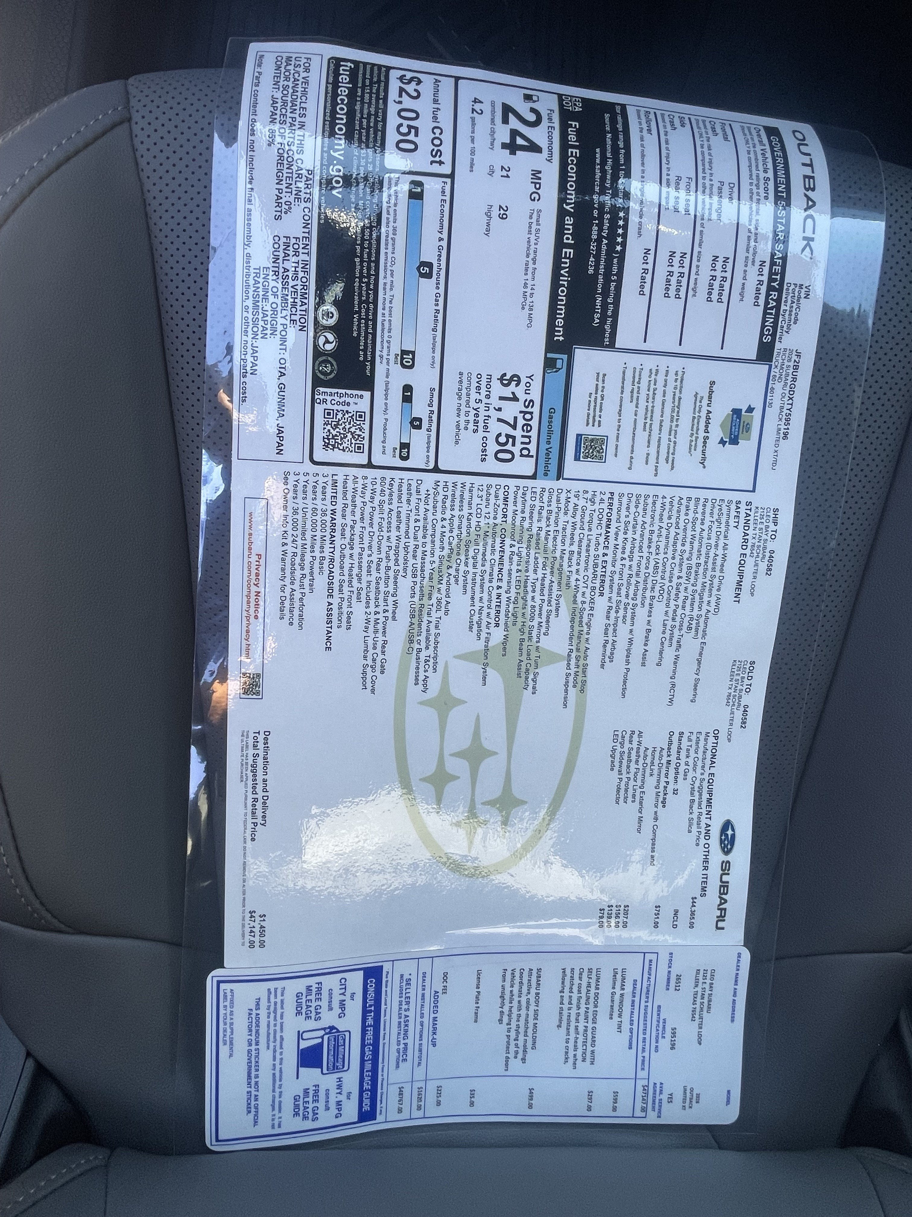 New 2026 Subaru Outback Limited XT AWD/4WD image 35
