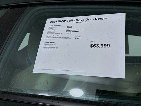 Used 2024 BMW 840i Gran Coupe xDrive 840 w/ M Sport Professional Package image 12