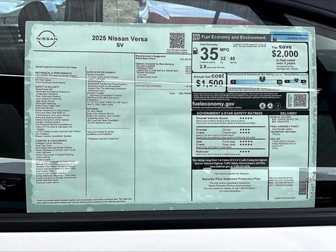 New 2025 Nissan Versa SV w/ Trunk Package image 19