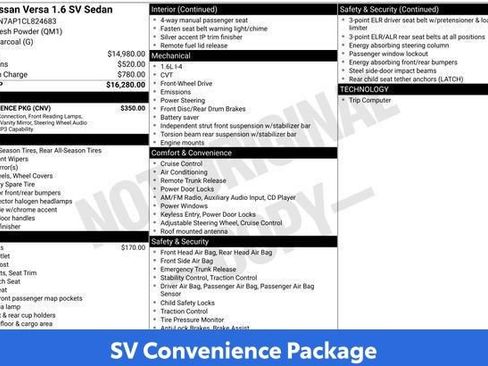 Used 2012 Nissan Versa SV w/ Convenience Pkg FWD image 11