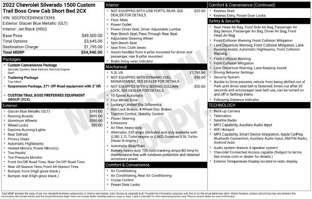 Certified 2022 Chevrolet Silverado 1500 Custom Trail Boss AWD/4WD image 32