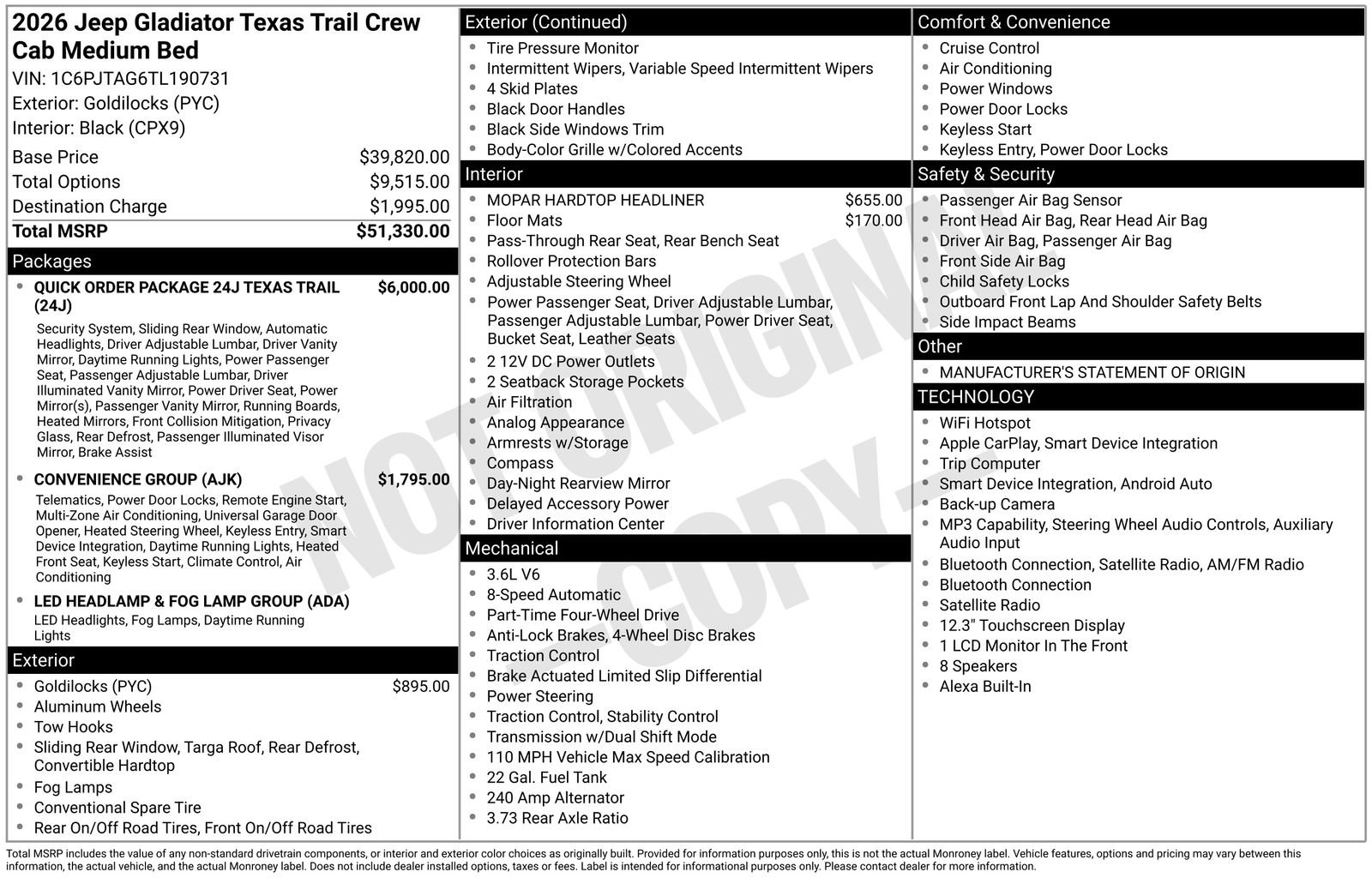 New 2026 Jeep Gladiator Sport AWD/4WD image 34