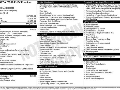 Certified 2024 MAZDA CX-90 Plug-In Hybrid w/ Premium Plus AWD/4WD image 12