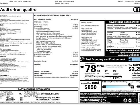 Used 2022 Audi e-tron Premium Plus w/ Premium Plus Package image 2