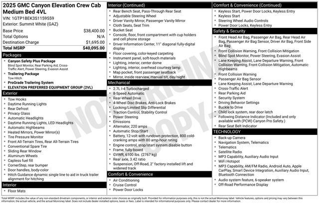 Certified 2025 GMC Canyon Elevation RWD image 5