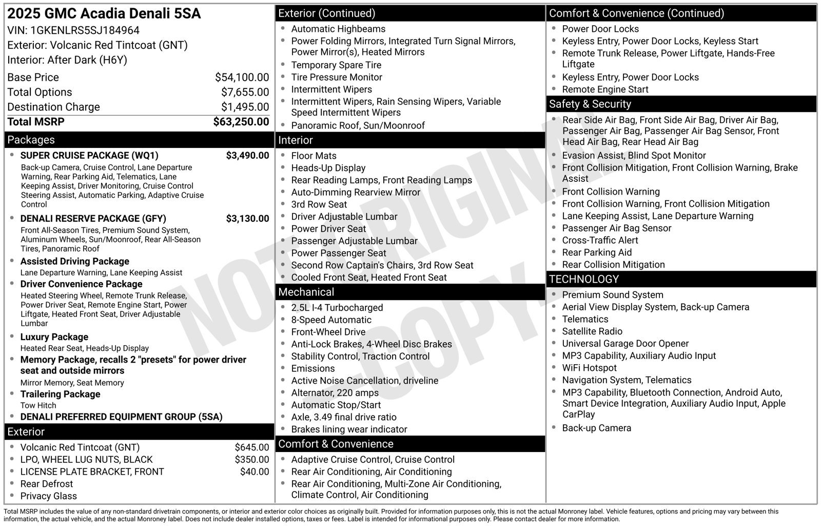 Used 2025 GMC Acadia Denali w/ Super Cruise Package FWD image 22
