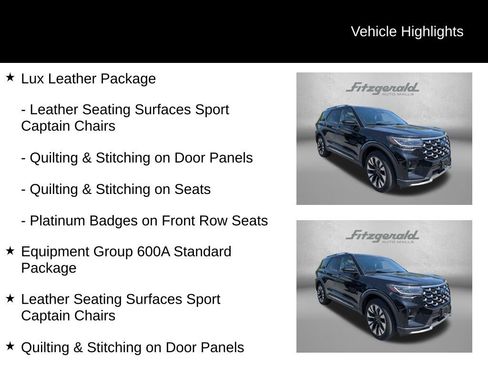 Used 2025 Ford Explorer Platinum w/ LUX Leather Package AWD/4WD image 3