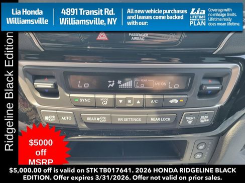 New 2026 Honda Ridgeline Black Edition image 25