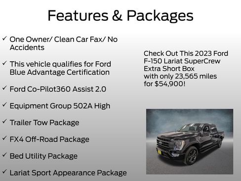 Used 2023 Ford F150 Lariat w/ Equipment Group 502A High AWD/4WD image 4