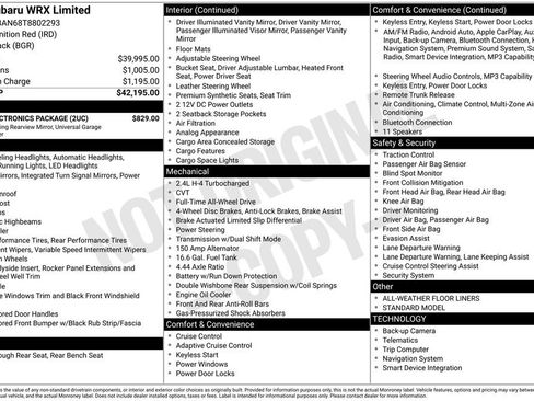 Certified 2026 Subaru WRX Limited w/ WRX Electronics Package AWD/4WD image 7