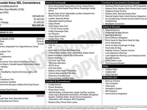 Certified 2025 Hyundai Kona SEL AWD/4WD image 35
