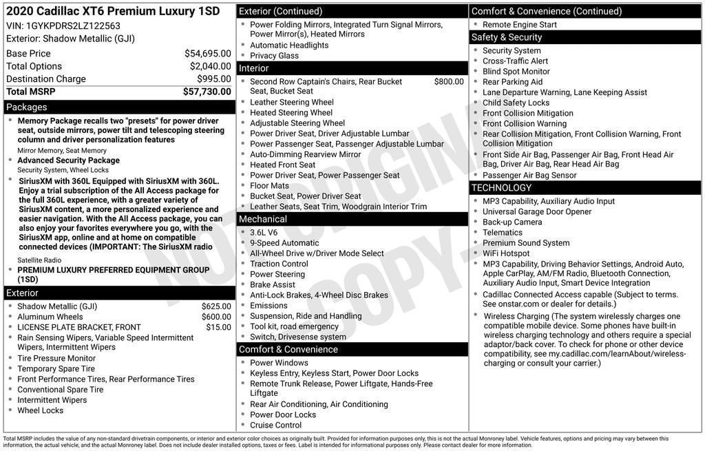 Certified 2020 Cadillac XT6 Premium Luxury AWD/4WD image 11