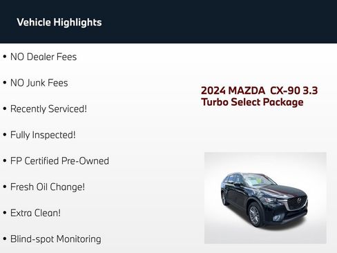 Used 2024 MAZDA CX-90 3.3 Turbo w/ Select Package AWD/4WD image 3