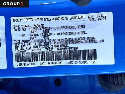 Certified 2021 Toyota Tacoma SR5 w/ Technology Package image 36