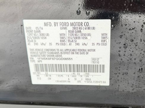 Used 2016 Ford Explorer Limited w/ Equipment Group 301A image 11