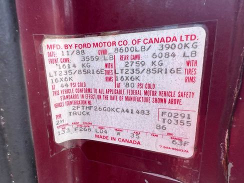 Used 1989 Ford F250 4x4 Regular Cab image 10