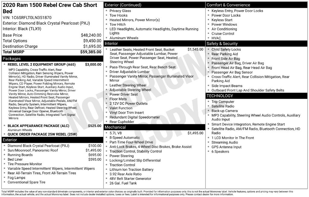 Used 2020 RAM 1500 Rebel w/ Rebel Level 2 Equipment Group AWD/4WD image 5