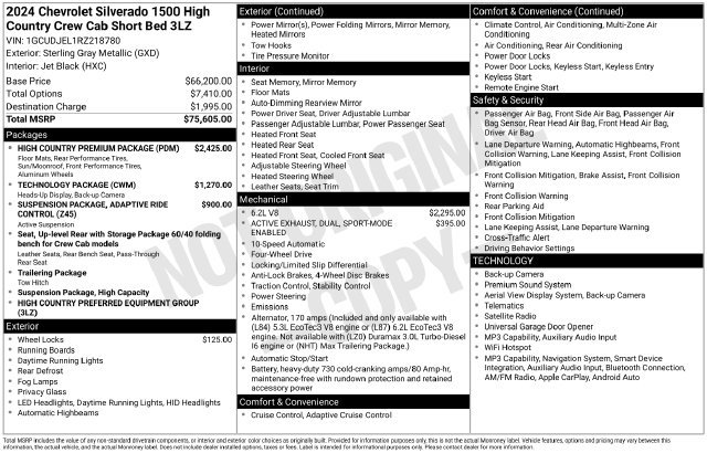 Certified 2024 Chevrolet Silverado 1500 High Country w/ High Country Premium Package AWD/4WD image 6