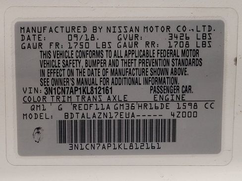 Used 2019 Nissan Versa S Plus FWD image 33
