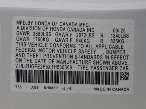 New 2026 Honda Civic Sport image 24