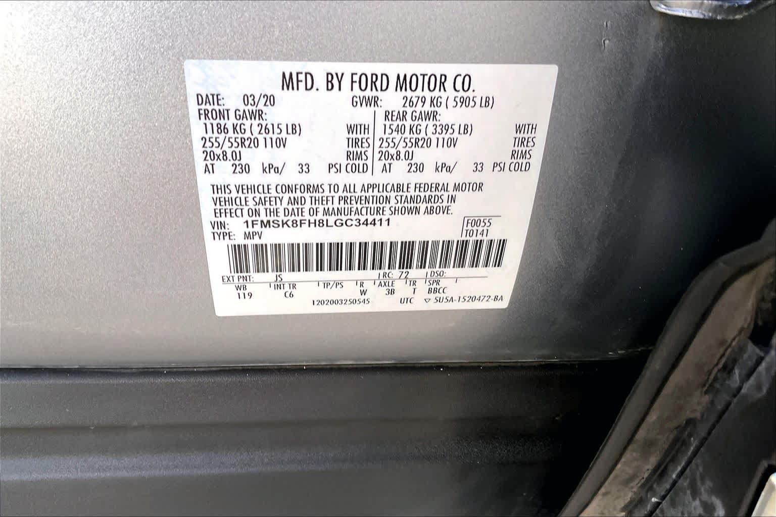 Certified 2020 Ford Explorer Limited AWD/4WD image 34
