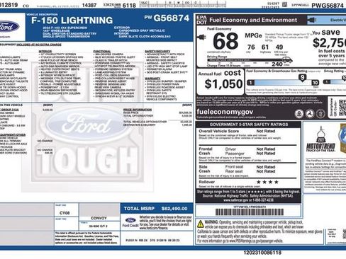 Used 2023 Ford F150 Lightning XLT w/ Equipment Group 312A High AWD/4WD image 5