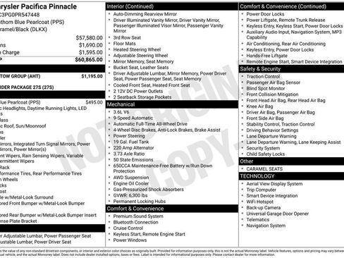 Used 2023 Chrysler Pacifica Pinnacle w/ Trailer Tow Group AWD/4WD image 1