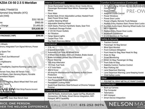 Certified 2026 MAZDA CX-50 Meridian Edition w/ Weather Package AWD/4WD image 2
