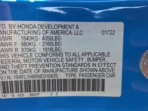 Certified 2022 Honda Civic Sport Touring image 25