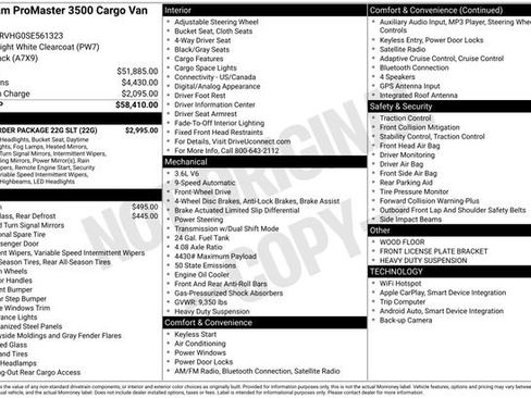 New 2025 RAM ProMaster 3500 w/ Quick Order Package 22G SLT image 6