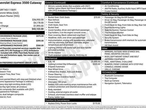 New 2025 Chevrolet Express 3500 w/ Power Convenience Package RWD image 25